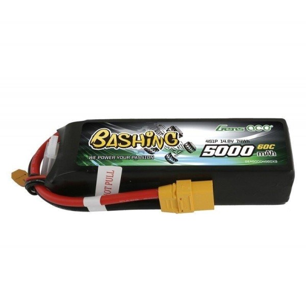 GENS ACE 4S 5000mAh 14.8V 4S1P 60C Lipo Battery Pack with XT90