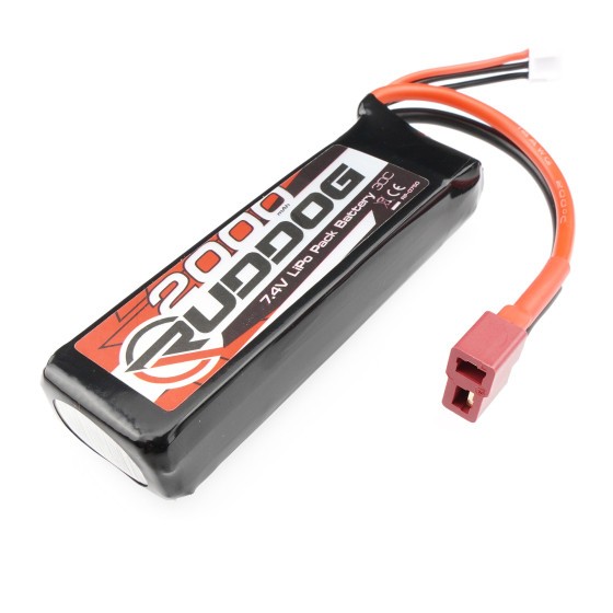 RUDDOG 2000mAh 30C 7.4V LiPo Pack Battery mit T-Plug (88x28x16mm | 1:14 RTR)