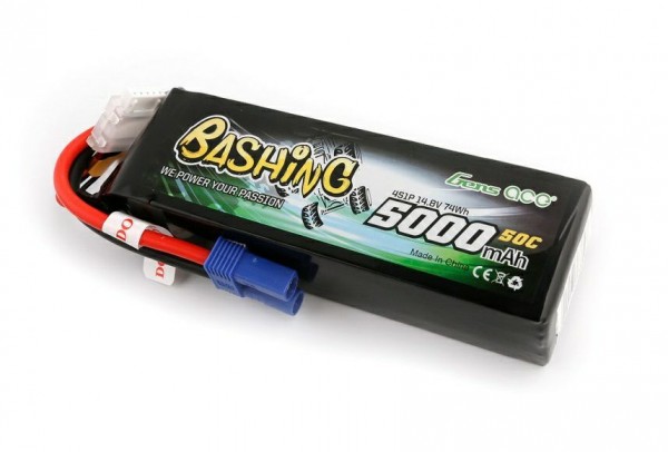 GENS ACE 4S 14.8V 5000mAh 50C EC5 Bashing Lipo