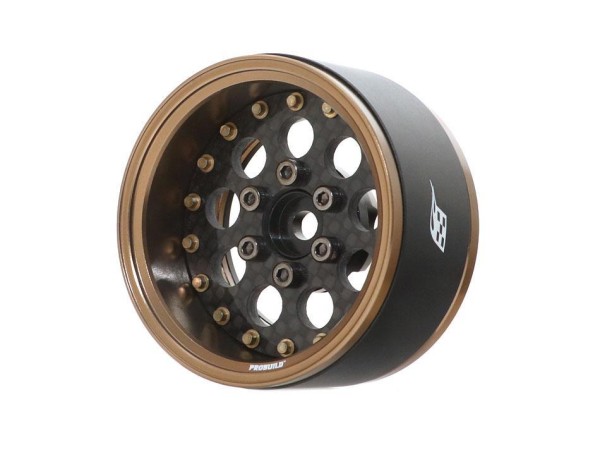 Boom Racing ProBuild™ 1.9" CR6 Adjustable Offset Aluminum Beadlock Wheels (2) Bronze /Carbon Fiber