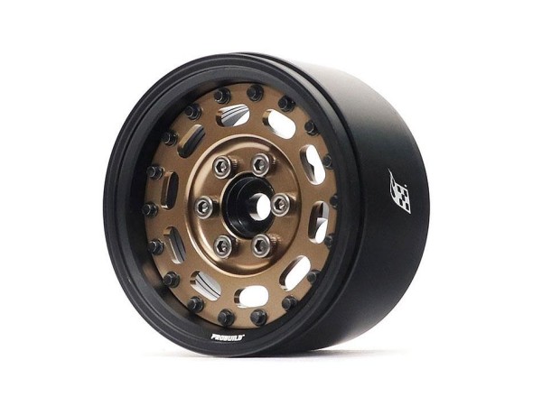Boom Racing ProBuild™ 1.9" MAG-10 Adjustable Offset Aluminum Beadlock Wheels (2) Matte Black/Bronze