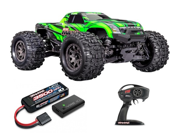 Traxxas TRX107154-1-GRN MINI MAXX 4WD BL-2s Monster Truck RTR mit Akku + Lader