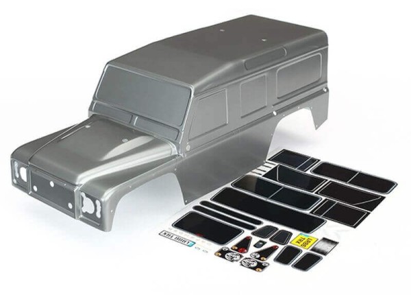 TRAXXAS TRX8011X Karo, Land Rover Defender, graphite silber + Aufkleber TRX-4