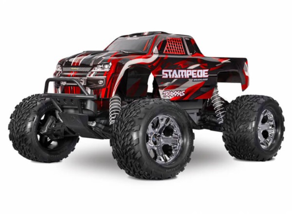 Traxxas TRX36354-4-RED Stampede 1/10 2WD Monster-Truck rot RTR BL-2S Brushless