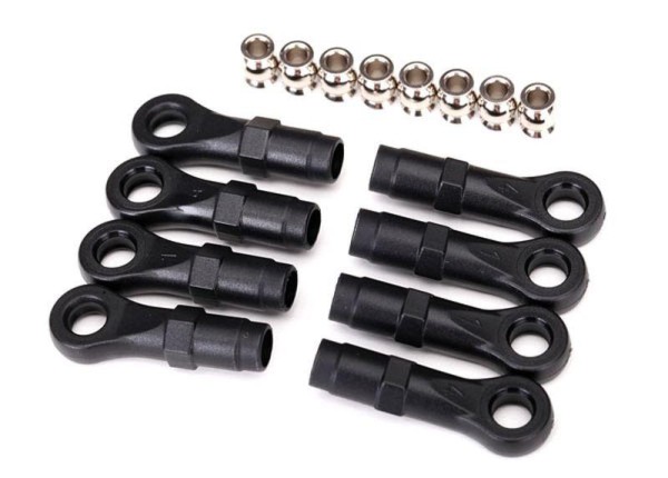 Rod ends, extended (standard (4), angled (4))/ hollow balls TRAXXAS