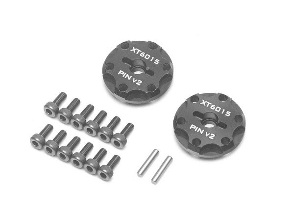 Boom Racing XT6015PIN V2 6-Lug Aluminum Wheel Pin Hub Adapters 1.5 Pin MM Offset (2)