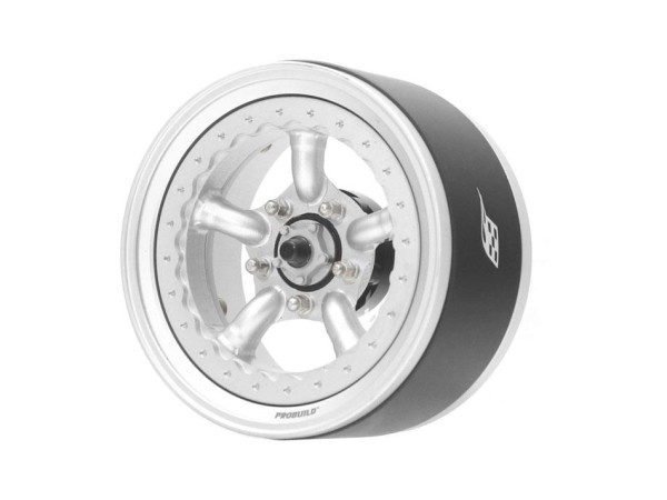 Boom Racing ProBuild™ 1.9" Spectre Adjustable Offset Aluminum Beadlock Wheels (2) Flat Silver/Flat S