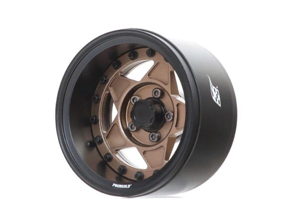 Boom Racing ProBuild™ 1.9" RTS Adjustable Offset Aluminum Beadlock Wheels (2) Matte Black/Matte Bron