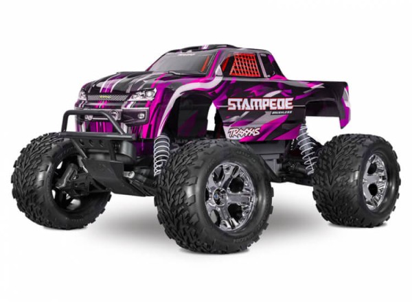 Traxxas TRX36354-4-PINK Stampede 1/10 2WD Monster-Truck pink RTR BL-2S Brushless