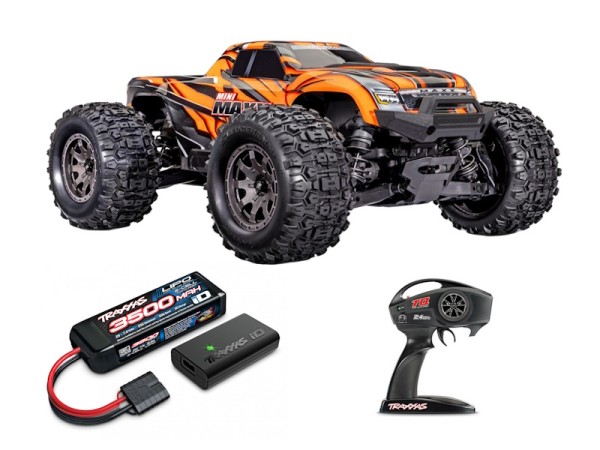 Traxxas TRX107154-1-ORNG MINI MAXX 4WD BL-2s Monster Truck RTR mit Akku + Lader