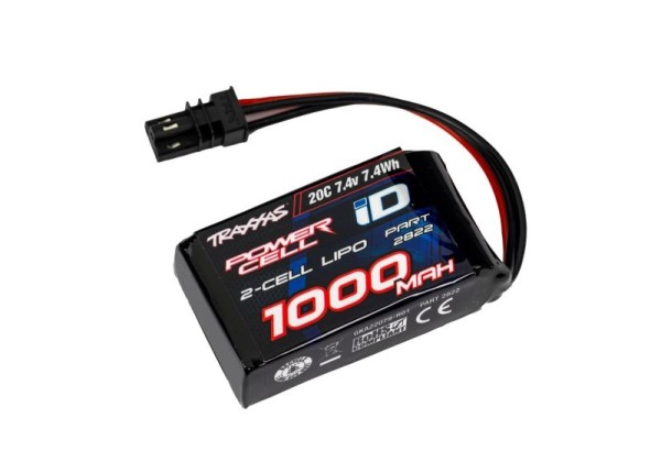 TRAXXAS TRX2822 LiPo Power Cell 1000mAh 7,4V 2s 20C iD-Stecker (für 1/18 TRX-4M)