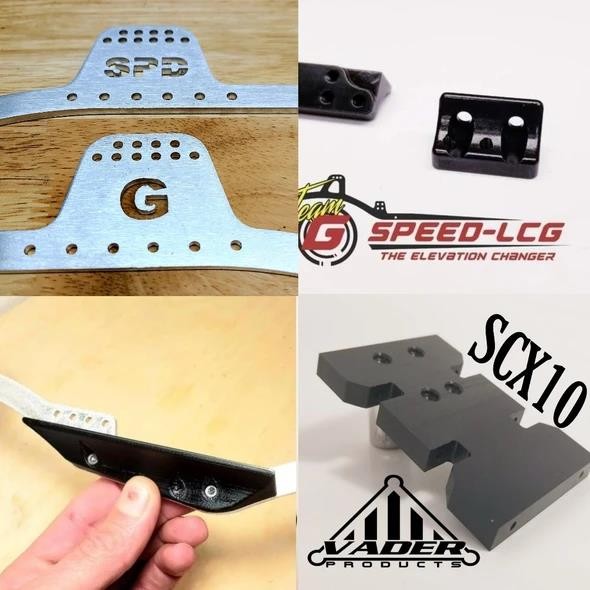 GSPEED Chassis TGH-V3 6061-T6 aluminum package deal for Element or Custom portal build TJ RC