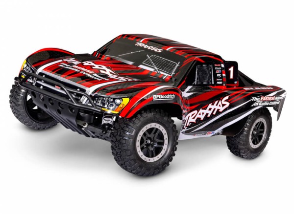 Traxxas TRX58234-8-RED Slash rot 1/10 2WD Short-Course RTR Brushed Akku und 4Ampere USB-C-Lader & Cl