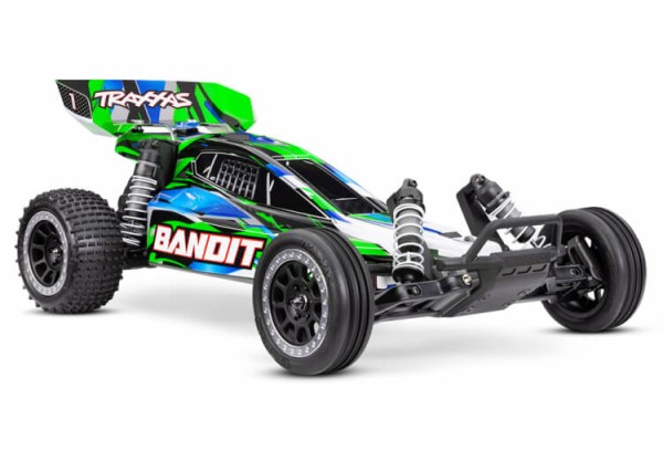 Traxxas TRX24254-8-GRN Bandit grün 1/10 2WD Buggy RTR Brushed, HD, mit Akku und 4 Ampere USB-C-Lader