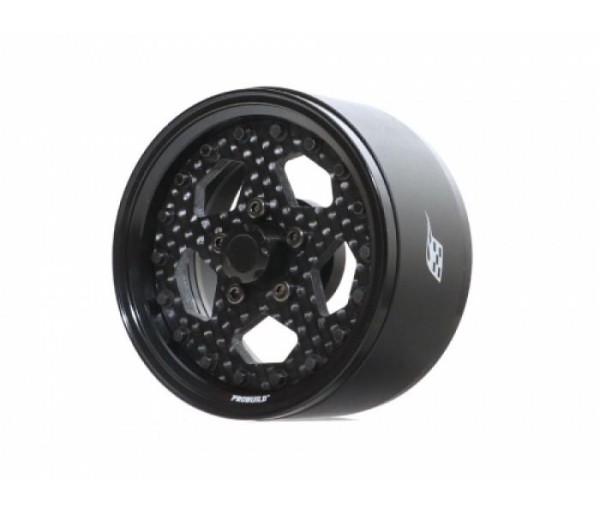 Boom Racing ProBuild™ 1.9" CFS5 Adjustable Offset Aluminum Beadlock Wheels (2) Black/Carbon Fiber