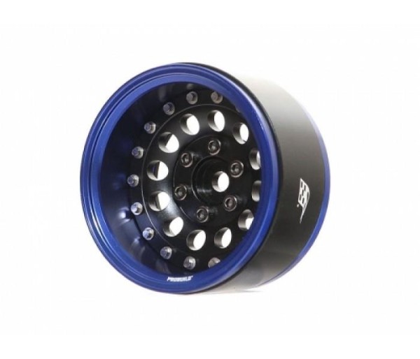 Boom Racing ProBuild™ 1.9" R12 Adjustable Offset Aluminum Beadlock Wheels (2) Blue/Matte Black